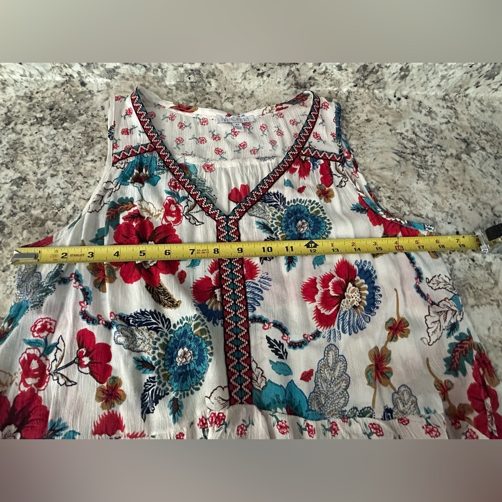 Anthropologie Vintage Floral Print High Low Boho Tank Size XS - Picture 8 of 10